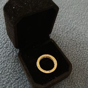 Brand New Lovely 925 Silver 14K White Gold Plated Round Sapphire Band